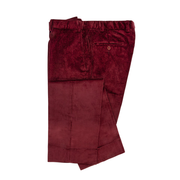 Brisbane Moss 8 Wale Burgundy Corduroy Trouser - Ratcatcher Tweed