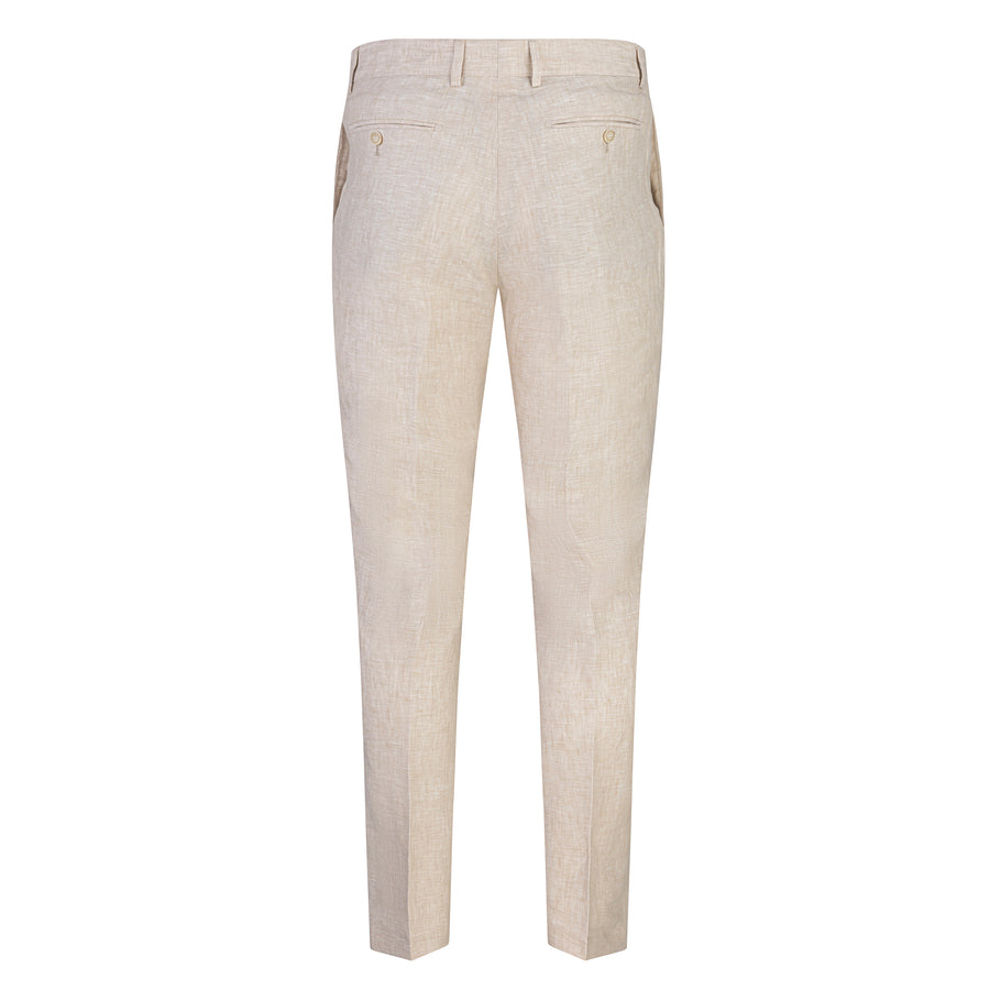 Gurteen Lynton Beige Linen Blend Trousers